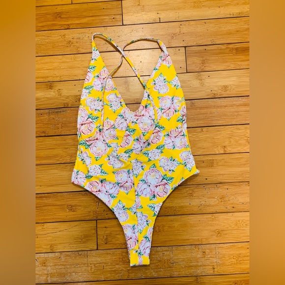 Low Back Cheeky Floral One Piece - Picture 2 of 2